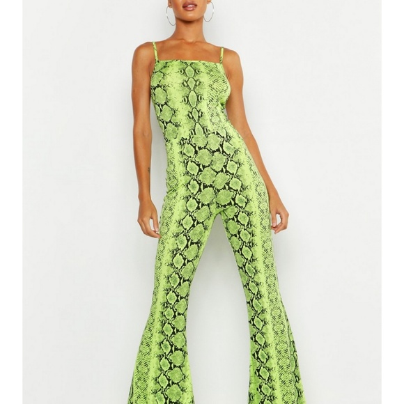 lime green snakeskin jumpsuit